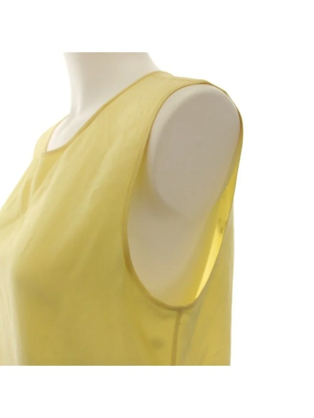 Chanel Blouse Shirt Sleeveless Silk 38 Yellow HN